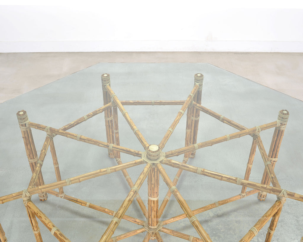 McGuire Organic Modern Octagonal Blonde Bamboo Dining Table