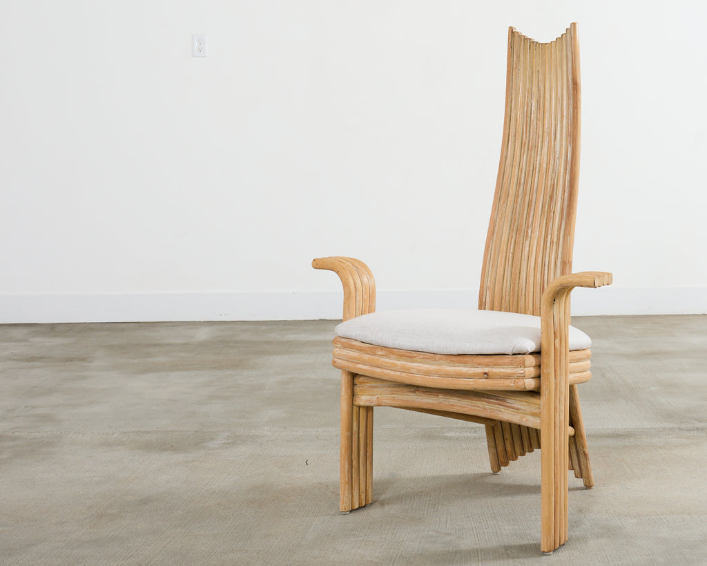 McGuire Mackintosh Style Organic Modern Rattan Dining Armchairs