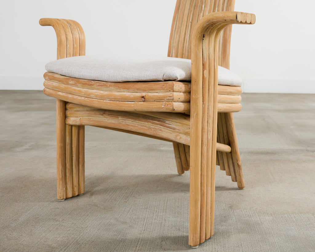 McGuire Mackintosh Style Organic Modern Rattan Dining Armchairs