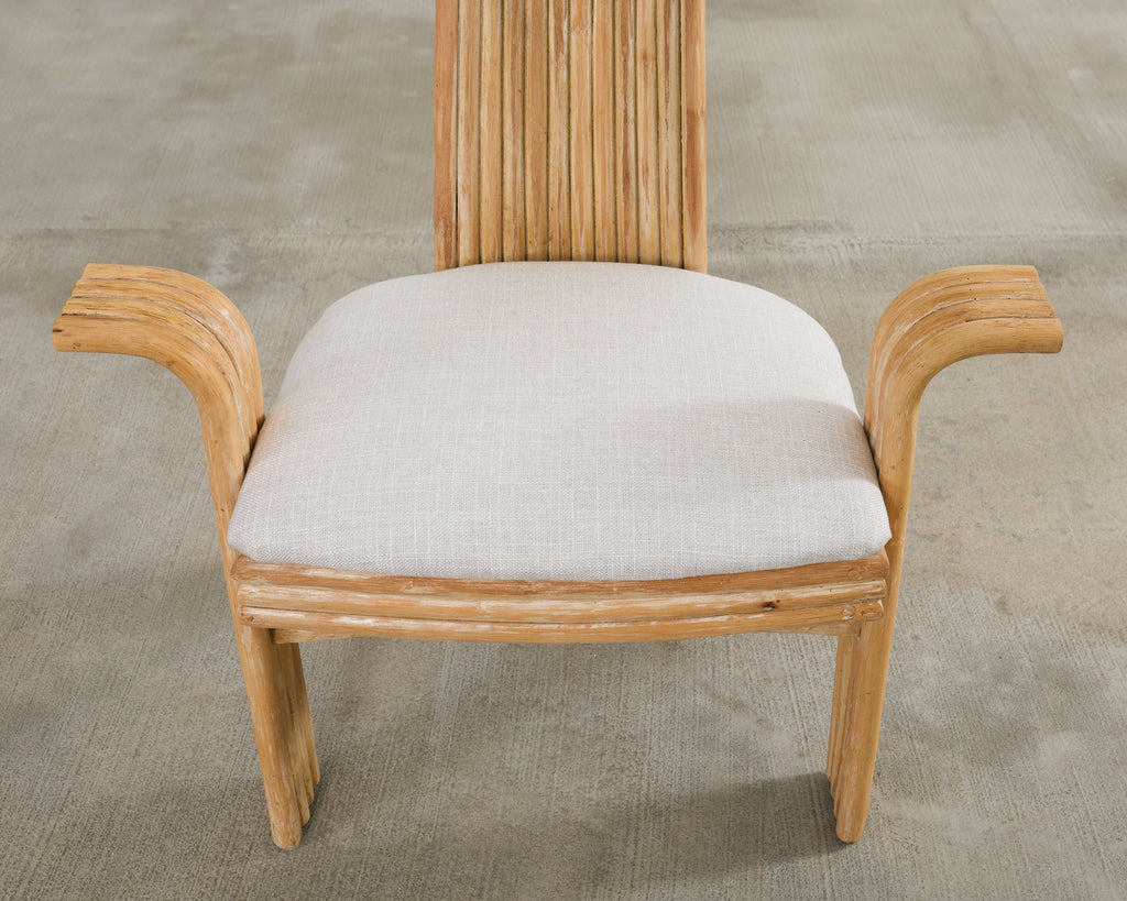 McGuire Mackintosh Style Organic Modern Rattan Dining Armchairs
