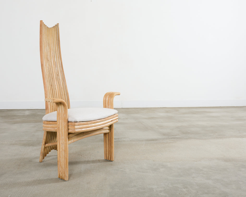 McGuire Mackintosh Style Organic Modern Rattan Dining Armchairs