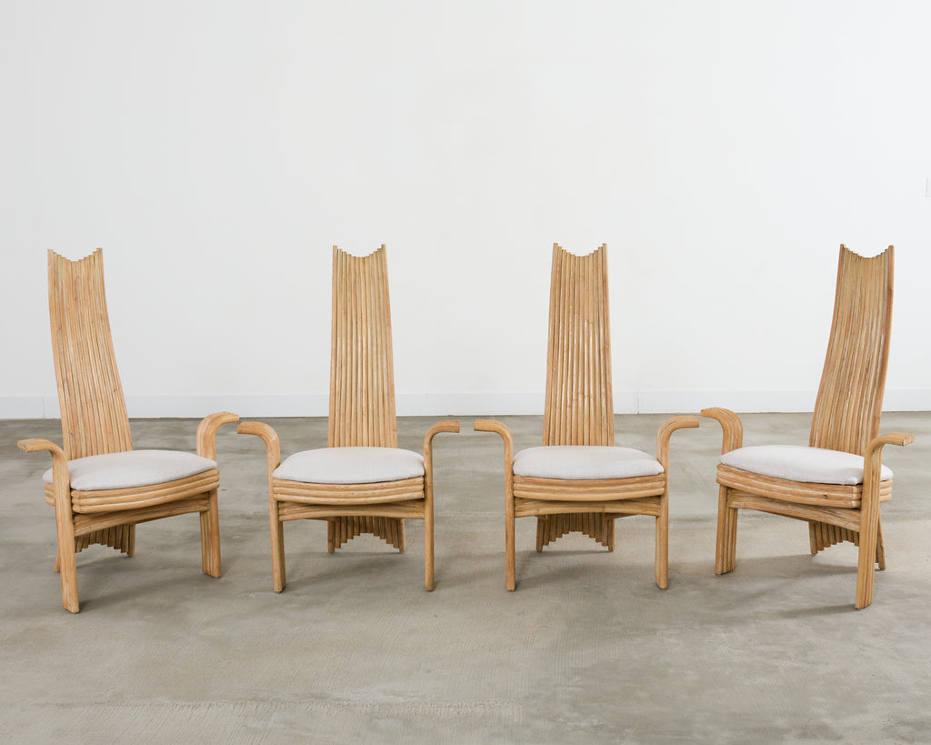 McGuire Mackintosh Style Organic Modern Rattan Dining Armchairs