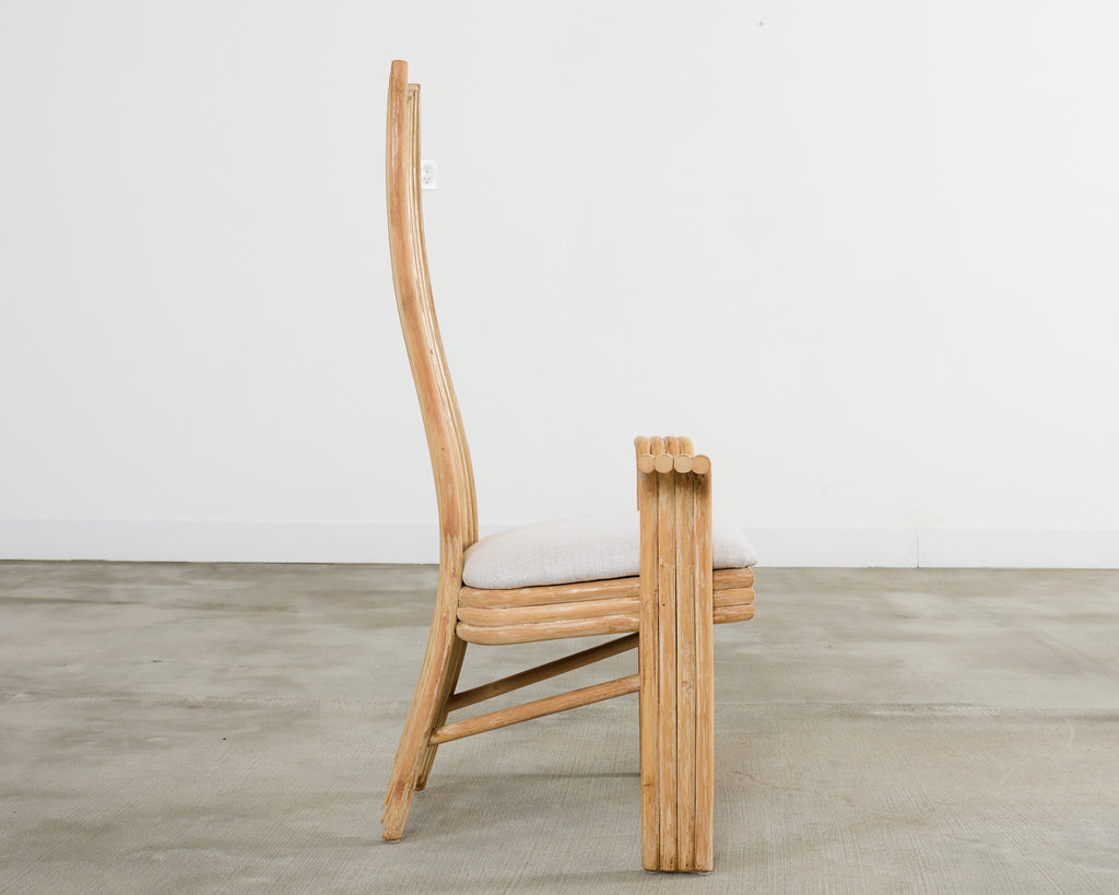 McGuire Mackintosh Style Organic Modern Rattan Dining Armchairs