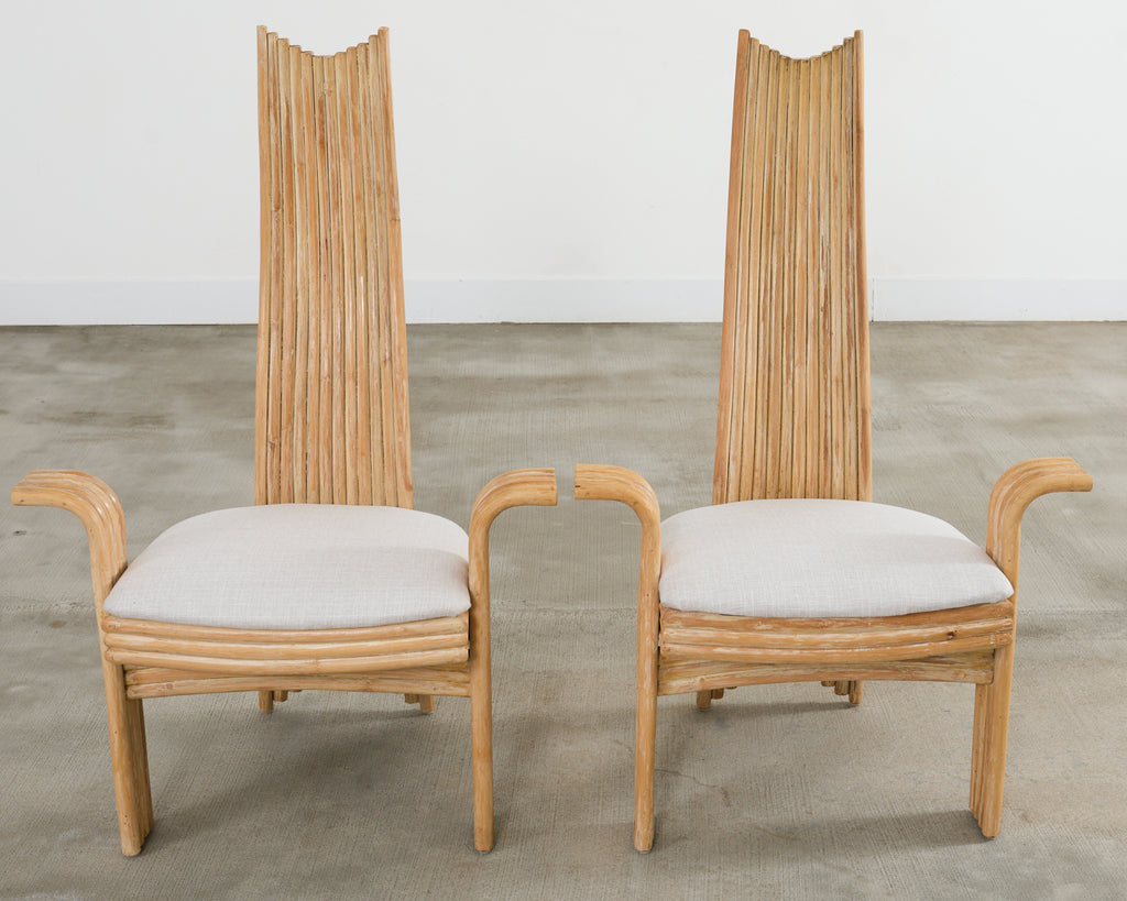 McGuire Mackintosh Style Organic Modern Rattan Dining Armchairs