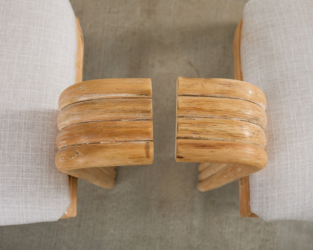 McGuire Mackintosh Style Organic Modern Rattan Dining Armchairs
