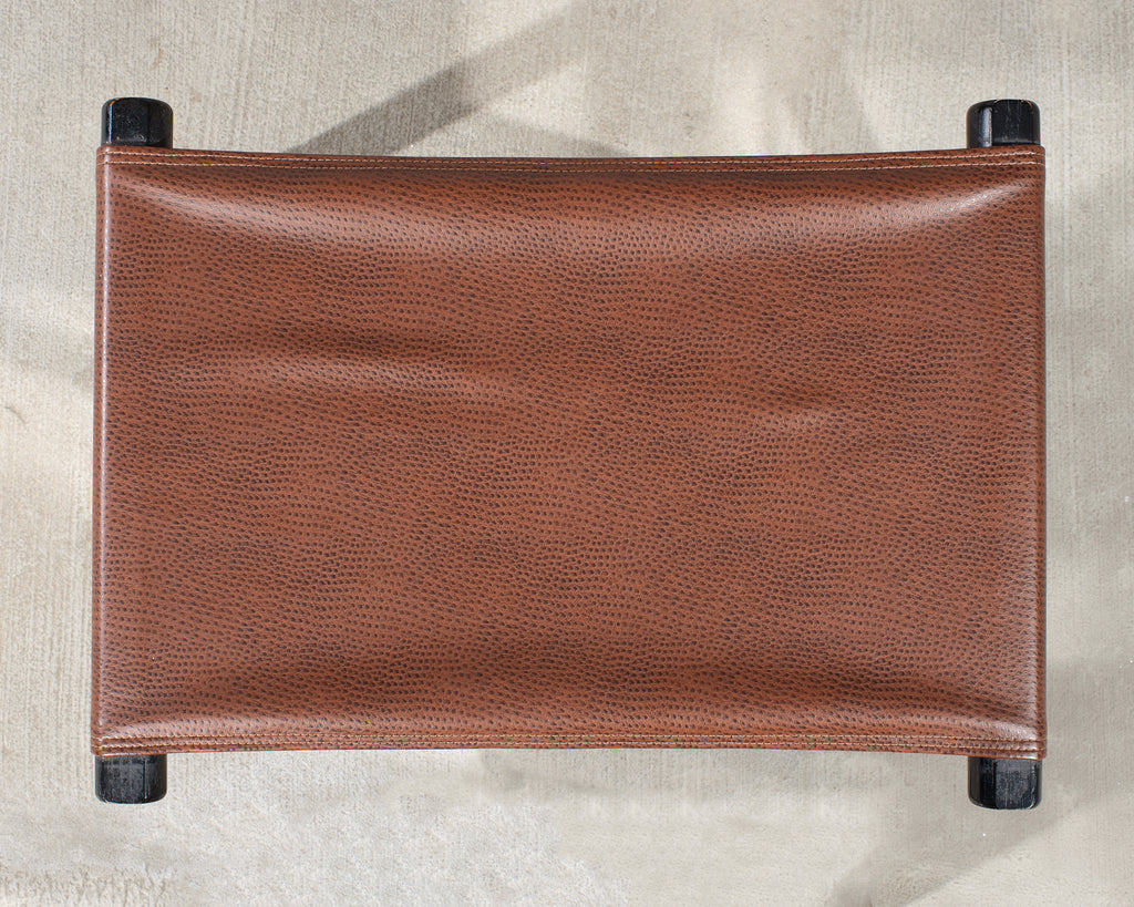 McGuire Campaign Style Lacquered Oak X Form Stool