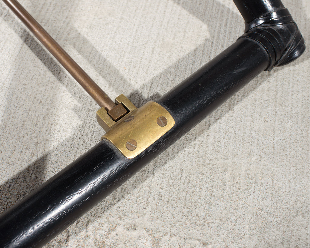 McGuire Campaign Style Lacquered Oak X Form Stool