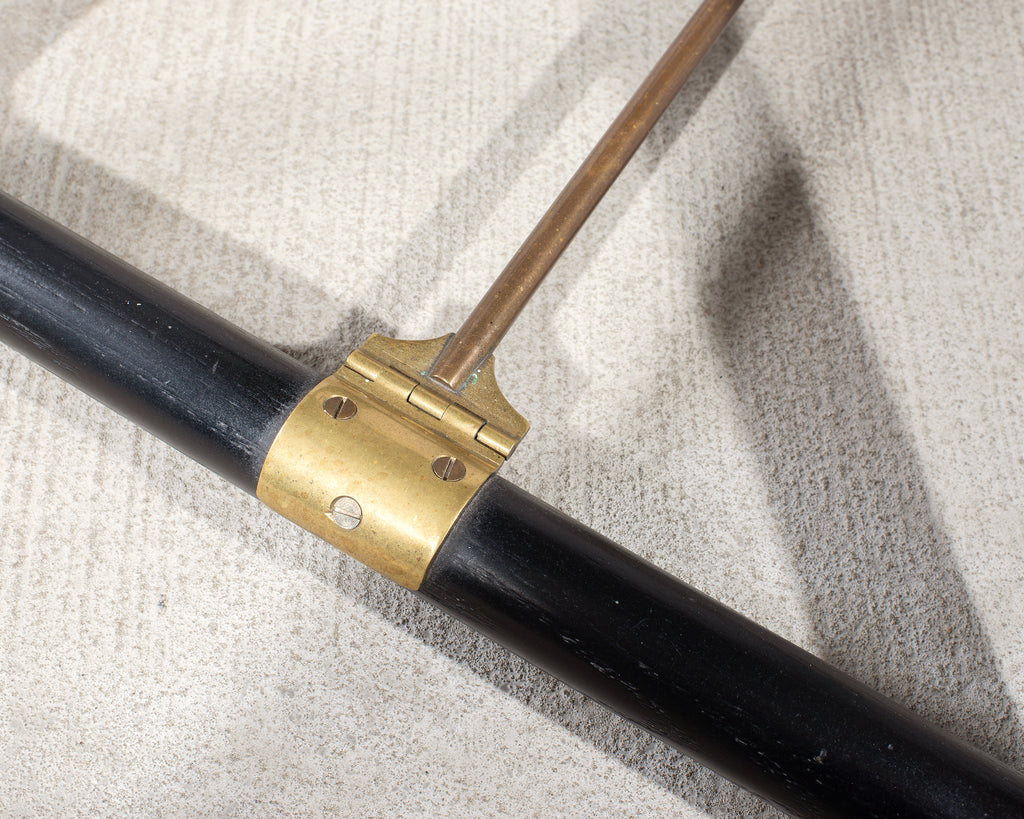 McGuire Campaign Style Lacquered Oak X Form Stool