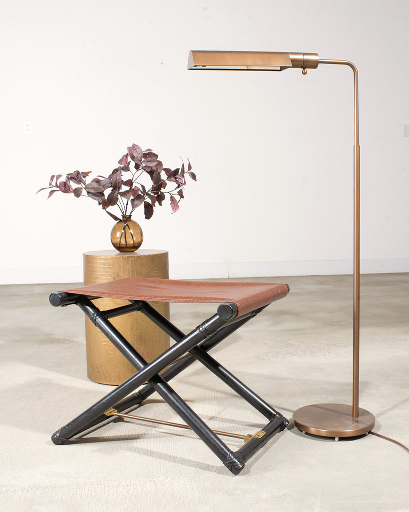 Pair of Casella Bronze Adjustable Pharmacy Floor Lamps