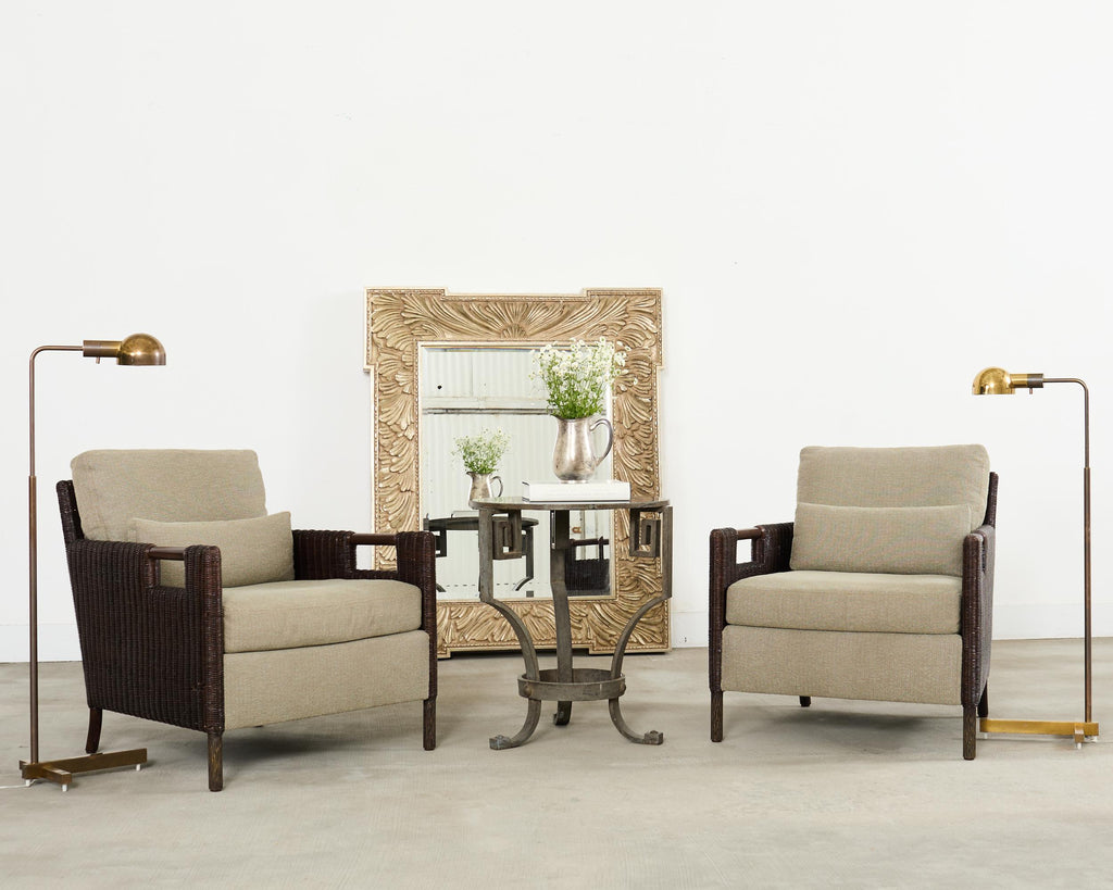 Neoclassical Greek Key Iron Marble Top Drinks Table