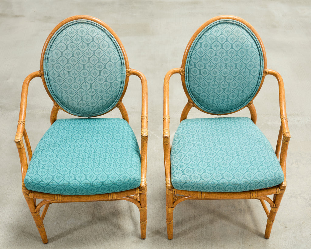 Set of Ten McGuire Organic Modern Rattan Cane Dining Chairs