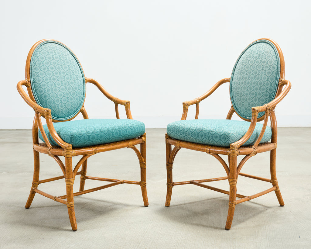 Set of Ten McGuire Organic Modern Rattan Cane Dining Chairs