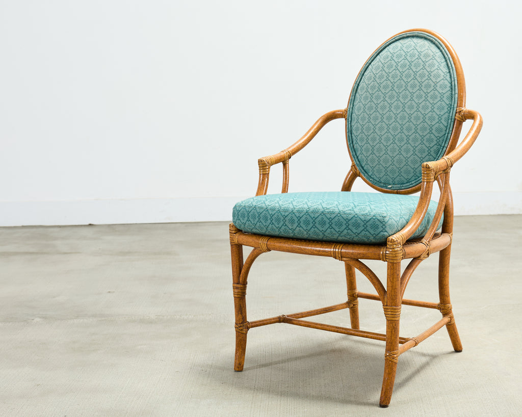 Set of Ten McGuire Organic Modern Rattan Cane Dining Chairs