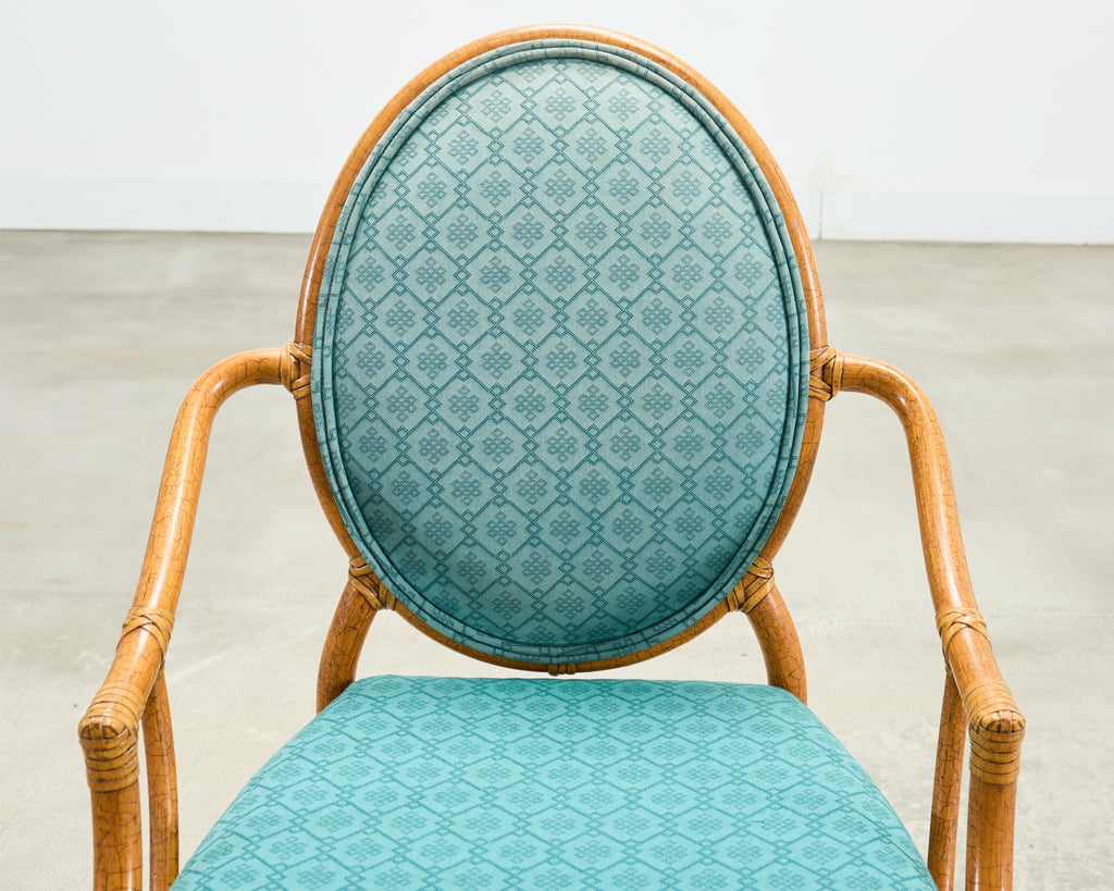 Set of Ten McGuire Organic Modern Rattan Cane Dining Chairs