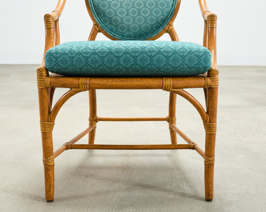 Set of Ten McGuire Organic Modern Rattan Cane Dining Chairs