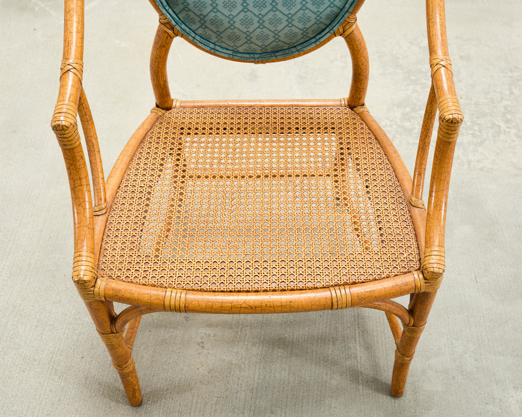 Set of Ten McGuire Organic Modern Rattan Cane Dining Chairs