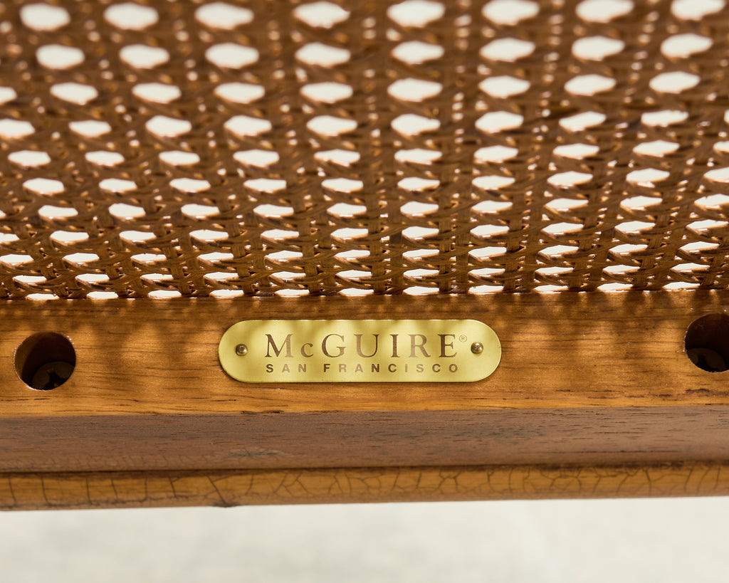Set of Ten McGuire Organic Modern Rattan Cane Dining Chairs