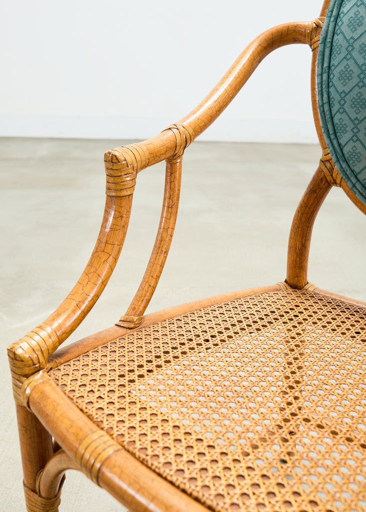 Set of Ten McGuire Organic Modern Rattan Cane Dining Chairs