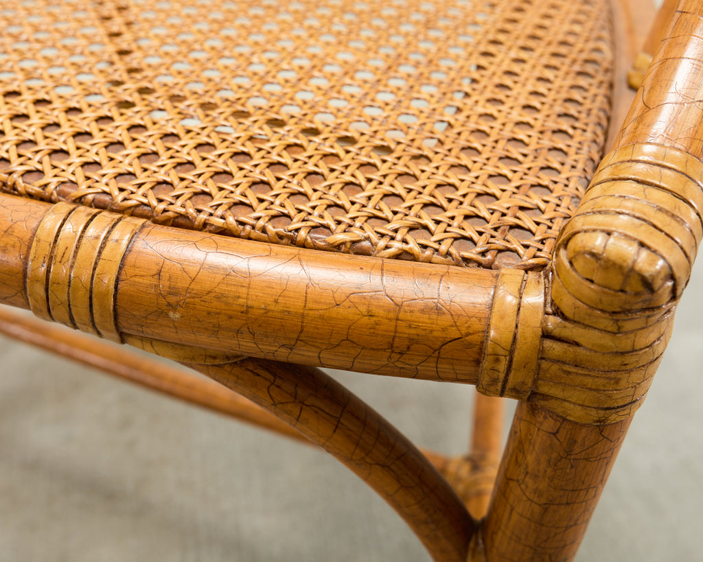 Set of Ten McGuire Organic Modern Rattan Cane Dining Chairs