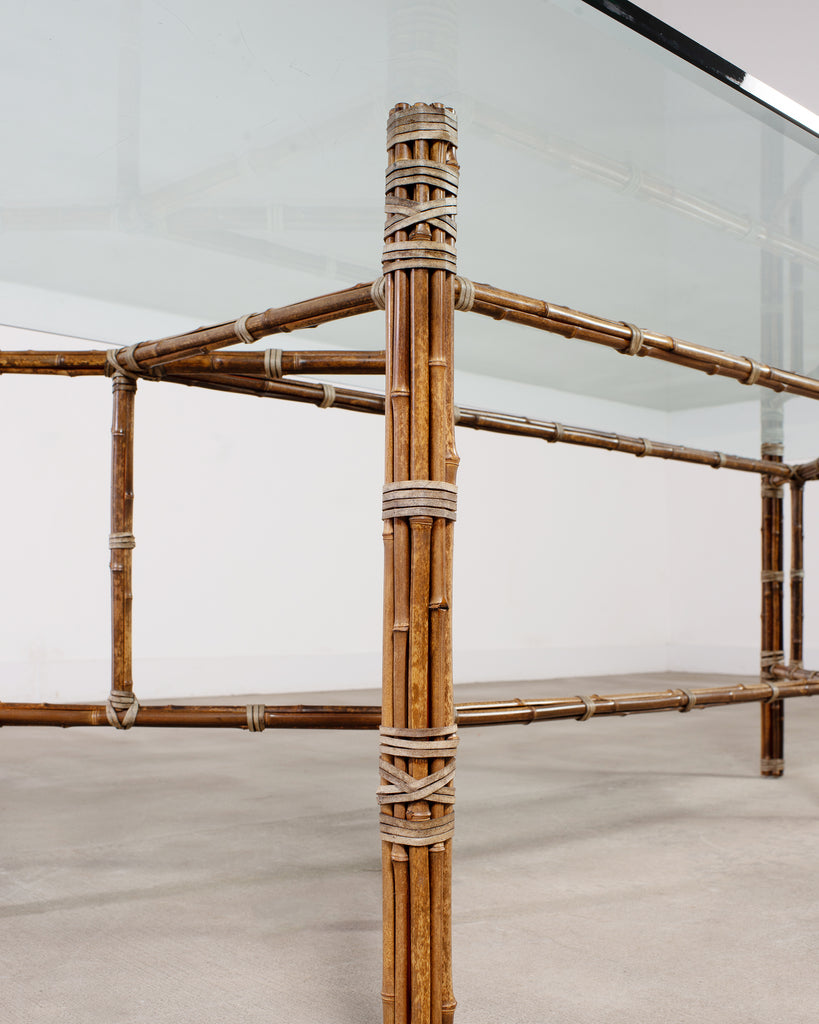 McGuire Organic Modern Rectangular Bamboo Dining Table 8 Ft.