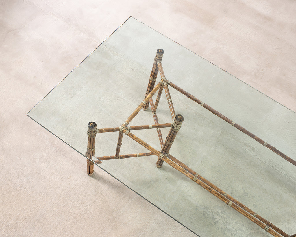 McGuire Organic Modern Rectangular Bamboo Dining Table 8 Ft.