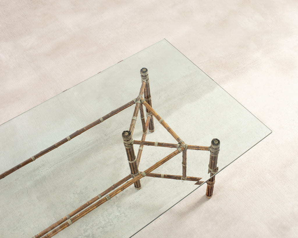 McGuire Organic Modern Rectangular Bamboo Dining Table 8 Ft.