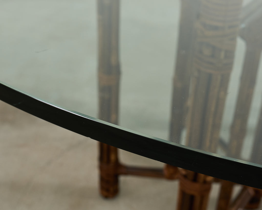 McGuire Organic Modern Bamboo Iron Frame Round Dining Table