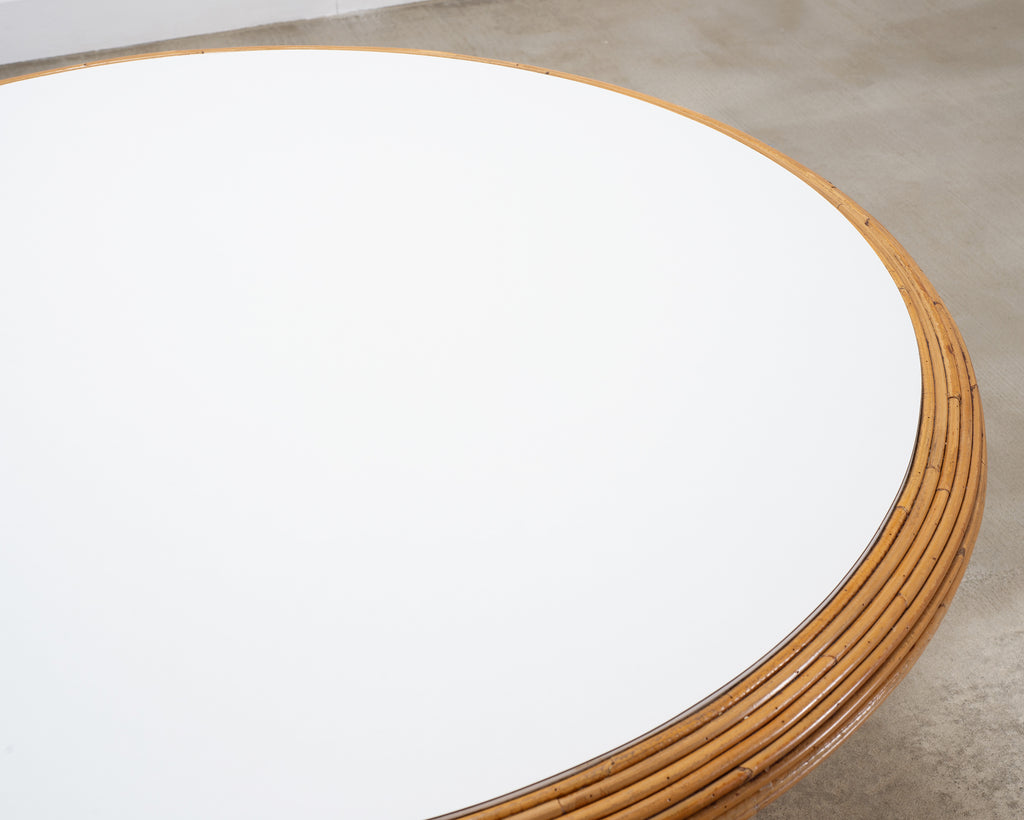 McGuire Organic Modern Rattan Pencil Reed Round Dining Table