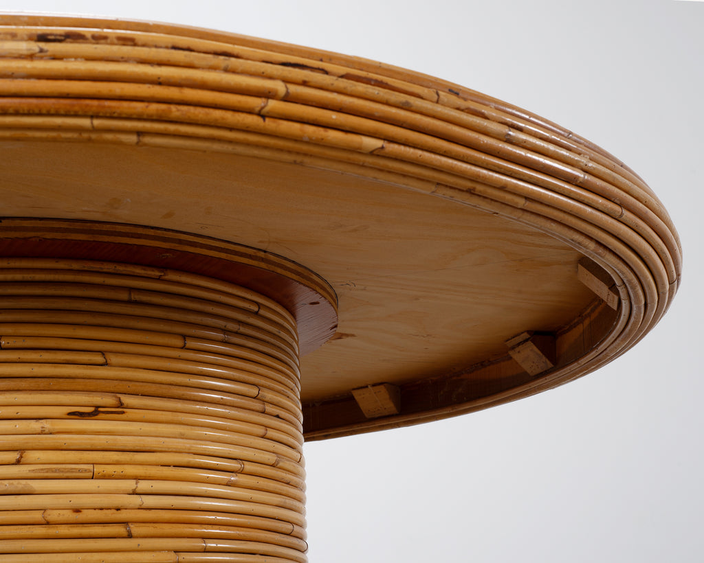 McGuire Organic Modern Rattan Pencil Reed Round Dining Table