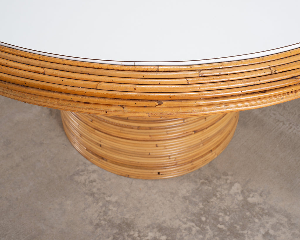 McGuire Organic Modern Rattan Pencil Reed Round Dining Table