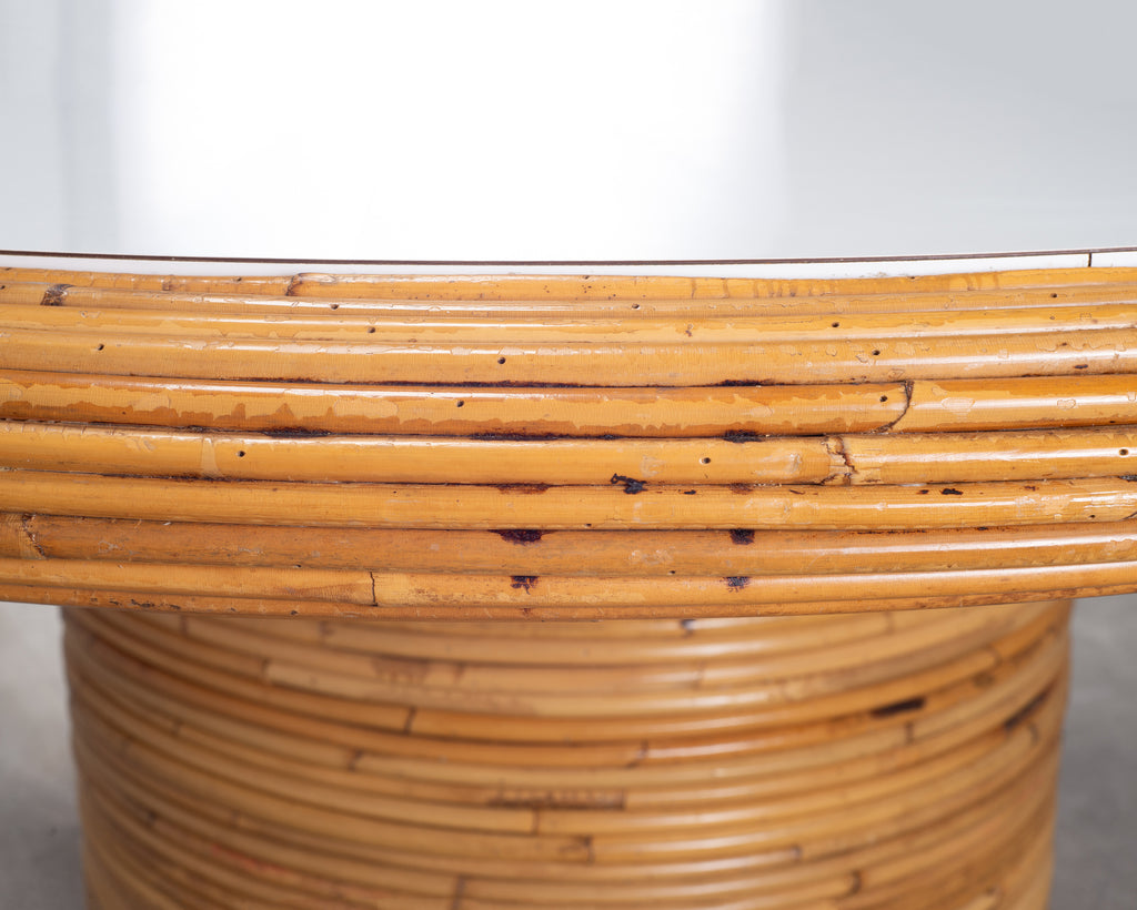 McGuire Organic Modern Rattan Pencil Reed Round Dining Table
