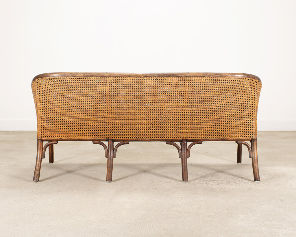 McGuire Organic Modern Rattan Double-Cane Panel Sofa Settee