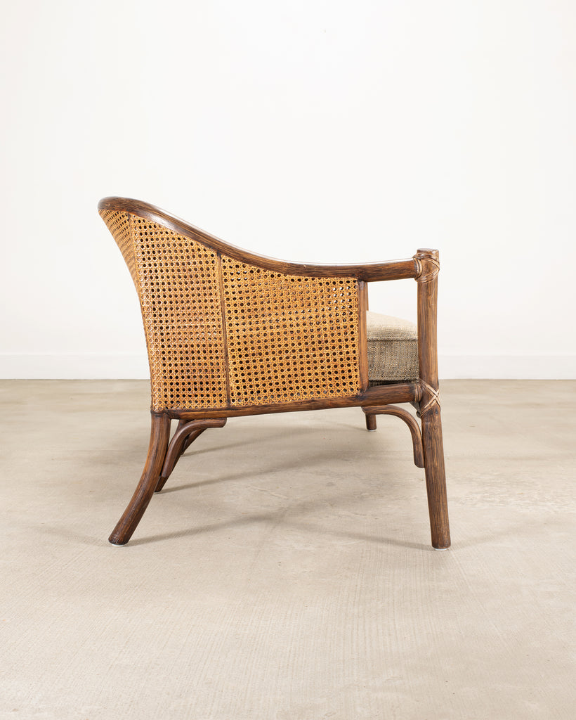McGuire Organic Modern Rattan Double-Cane Panel Sofa Settee