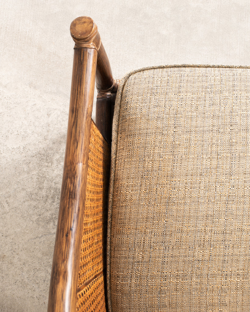 McGuire Organic Modern Rattan Double-Cane Panel Sofa Settee