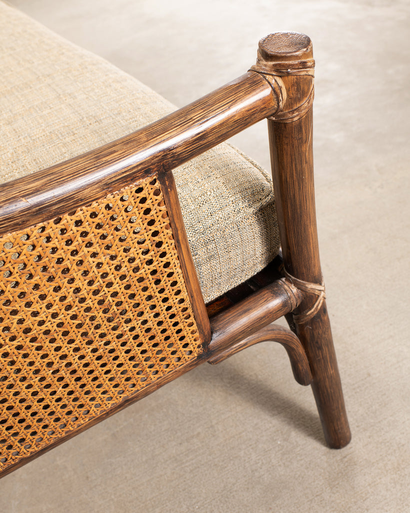 McGuire Organic Modern Rattan Double-Cane Panel Sofa Settee