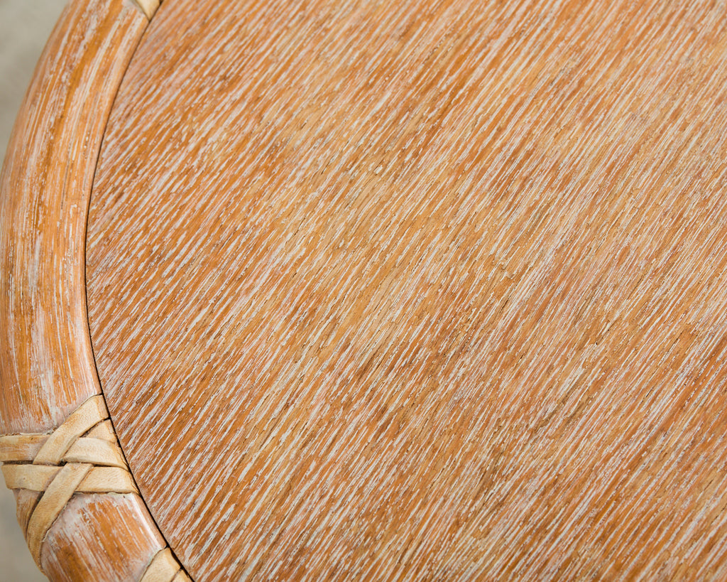 McGuire Organic Modern Cerused Rattan Drum Drink Table