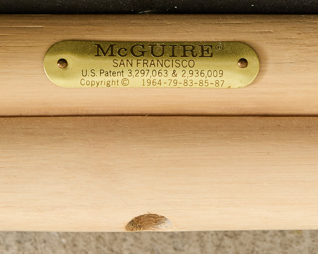 McGuire Organic Modern Lacquered Rattan Foot Stool Bench