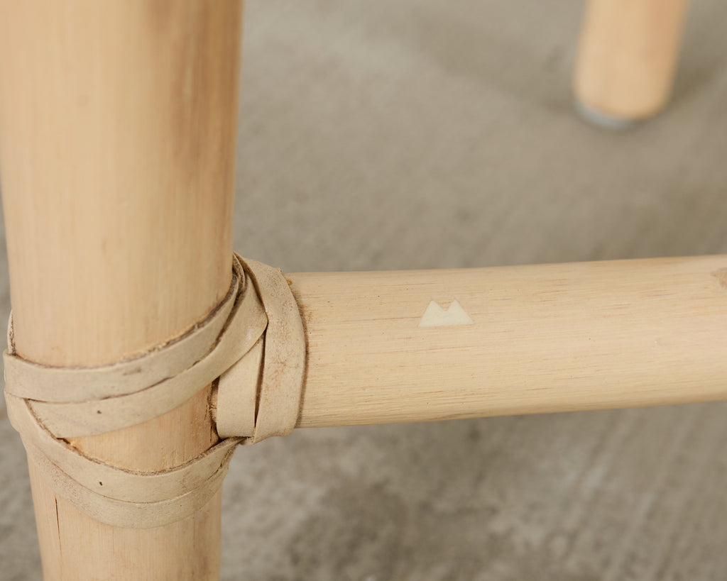 McGuire Organic Modern Lacquered Rattan Foot Stool Bench