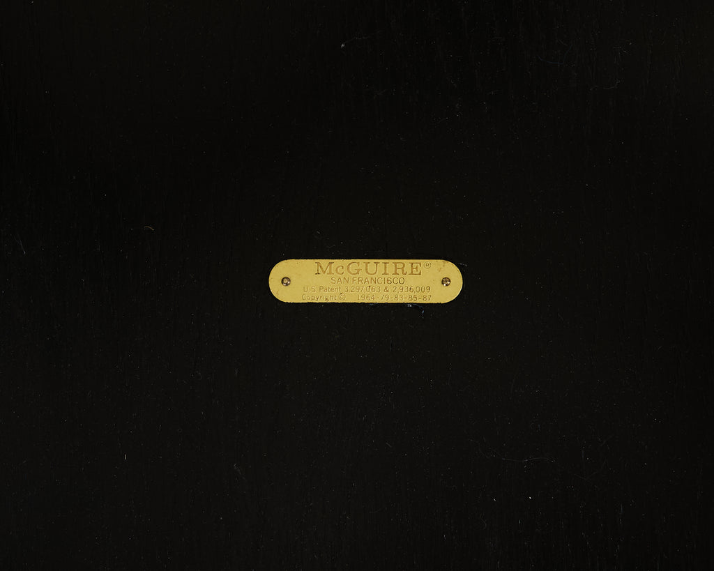 Pair McGuire Lacquered Rattan Taborette Drum Drink Tables