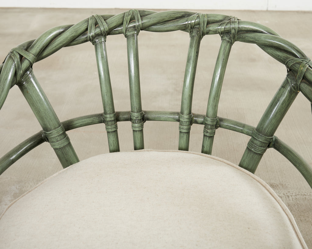 McGuire Organic Modern Twisted Rattan Lounge Chair