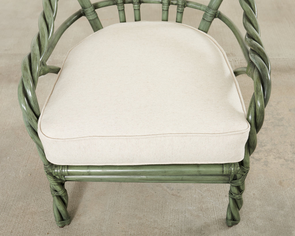 McGuire Organic Modern Twisted Rattan Lounge Chair