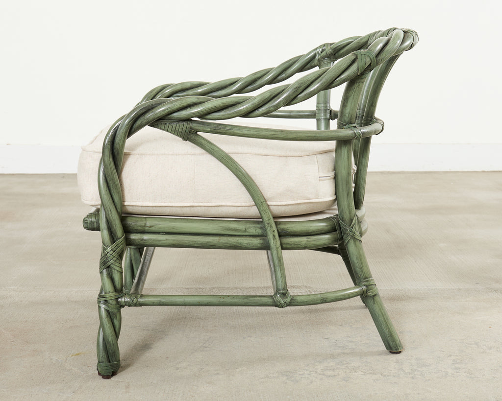 McGuire Organic Modern Twisted Rattan Lounge Chair