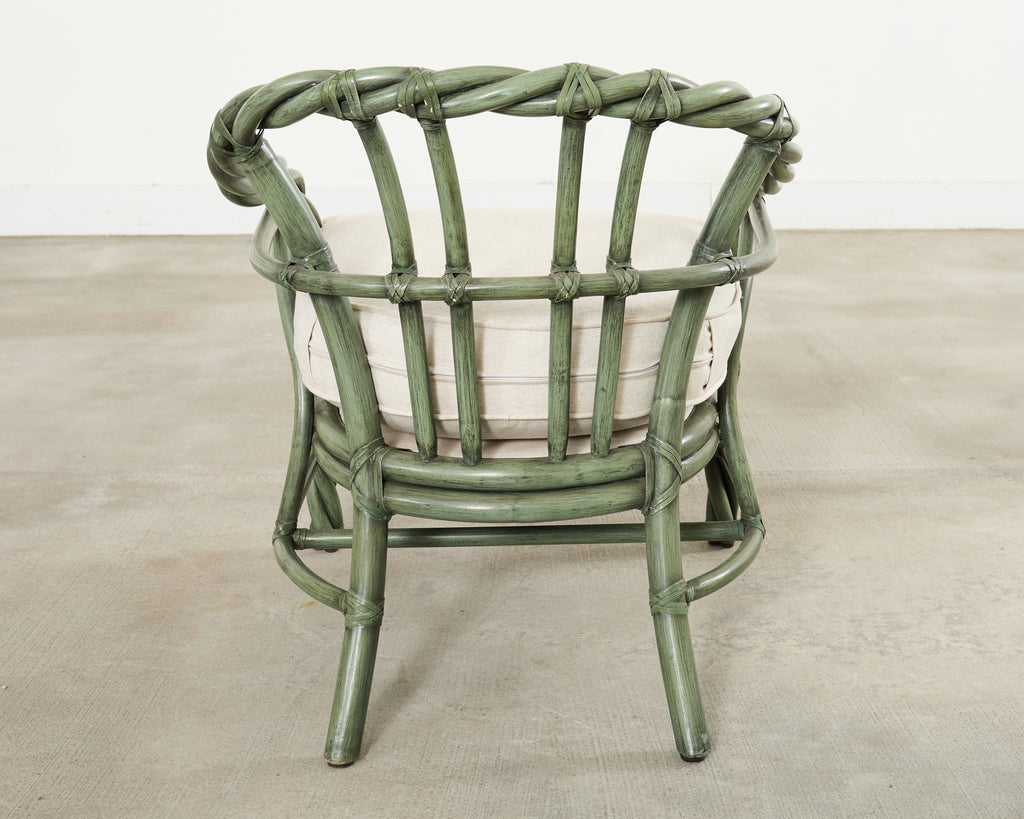 McGuire Organic Modern Twisted Rattan Lounge Chair