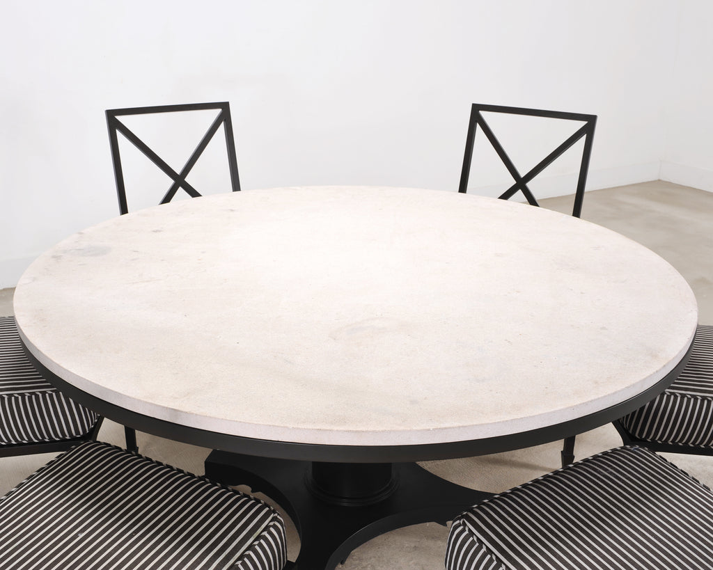 McKinnon and Harris Stone Top Dining Table and Six Dining Chairs