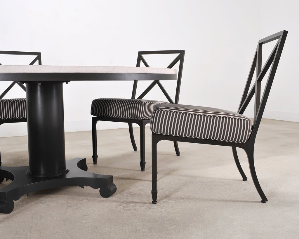 McKinnon and Harris Stone Top Dining Table and Six Dining Chairs