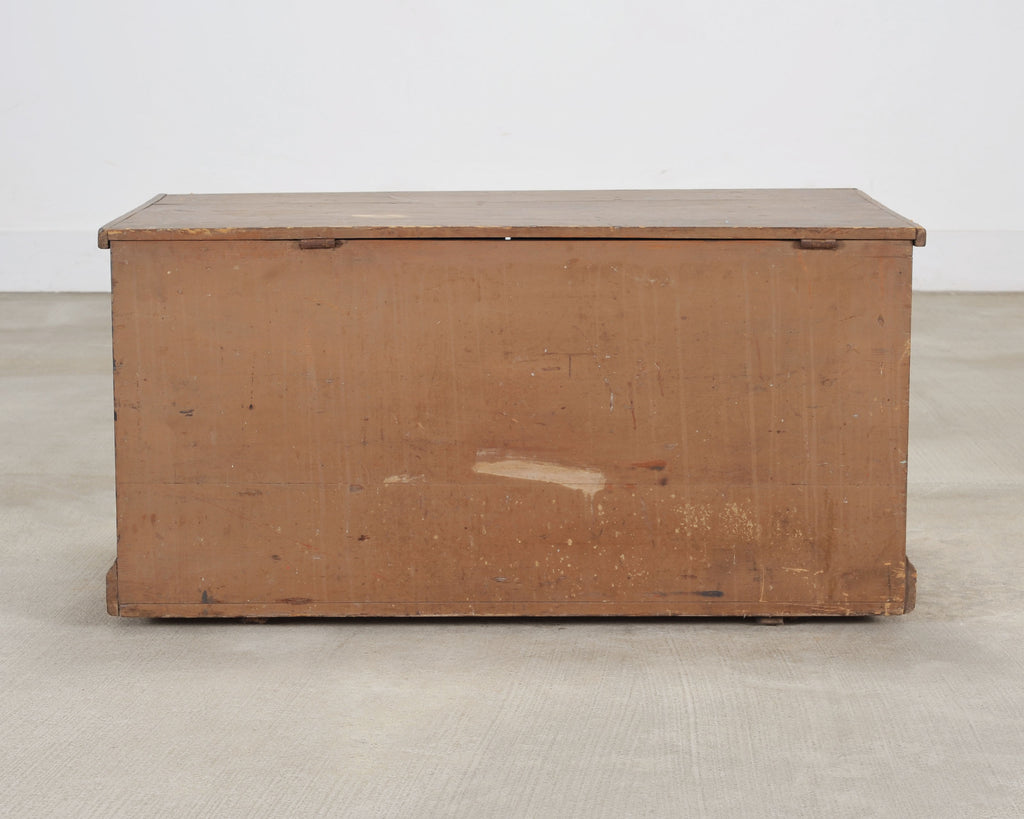 19th C. Country English Georgian House Facade Painted Trunk