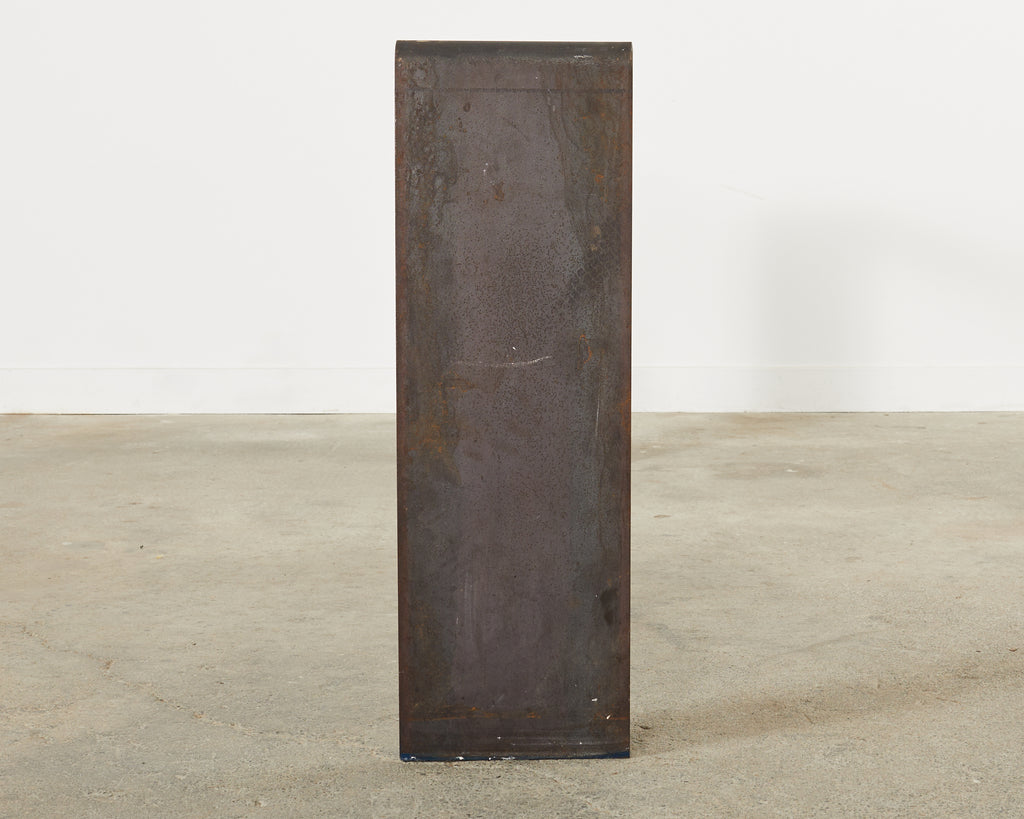 Monumental Industrial Age Style Patinated Iron Waterfall Console