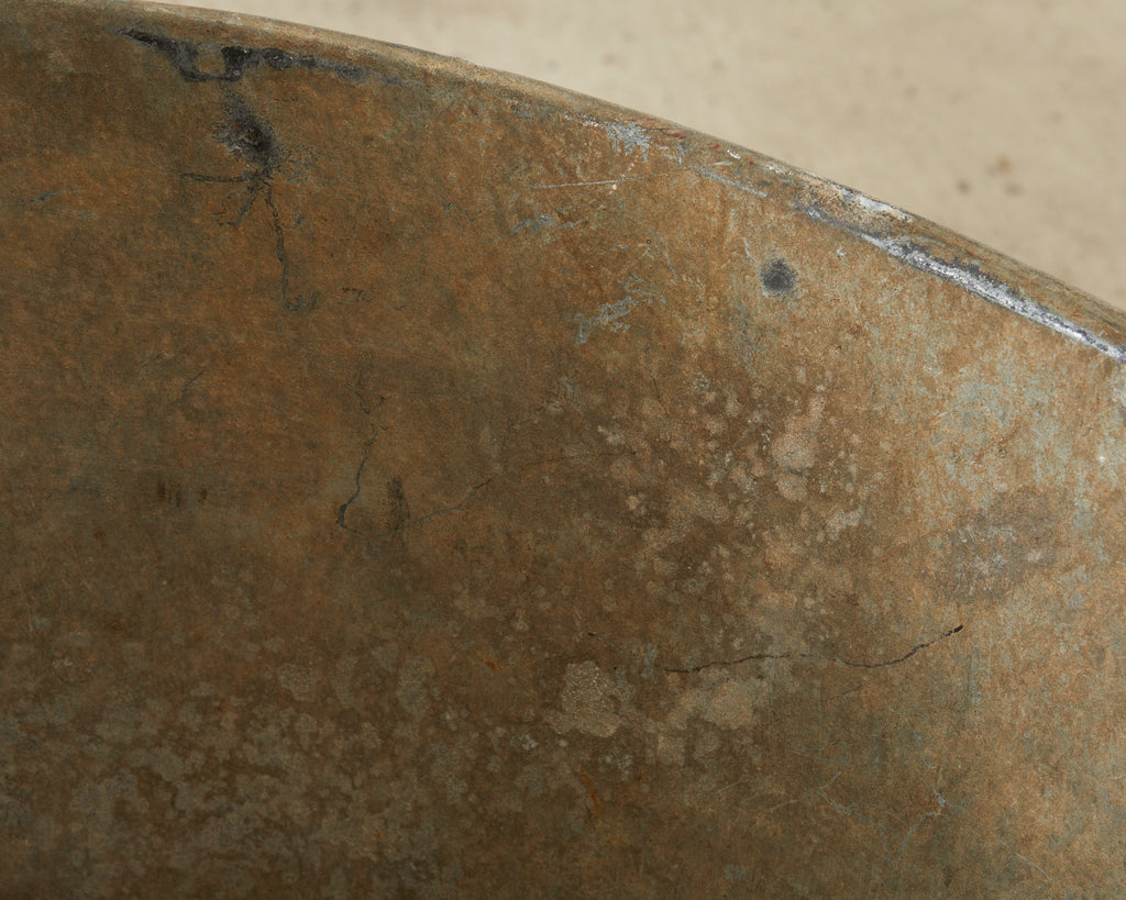 French Zinc Grape Hotte Basket Painted by Ira Yeager