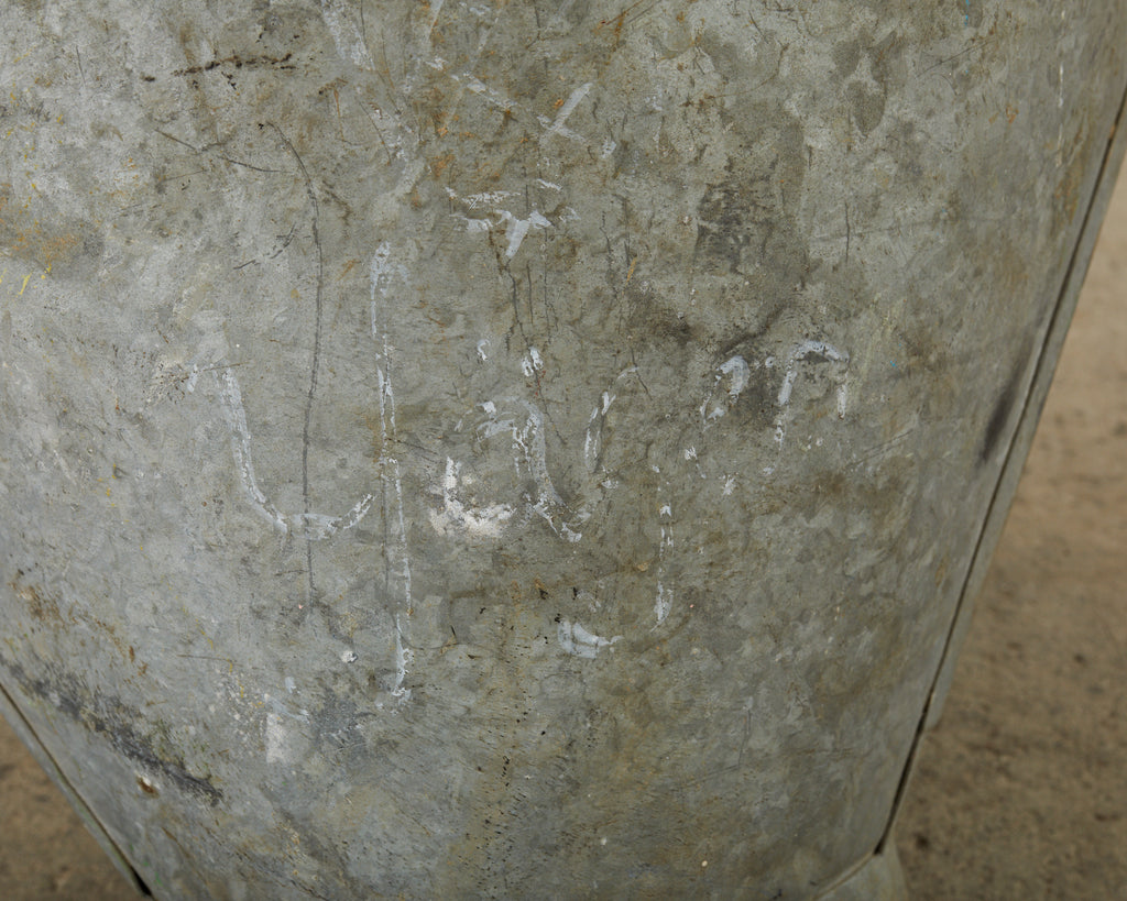 French Zinc Grape Hotte Basket Painted by Ira Yeager