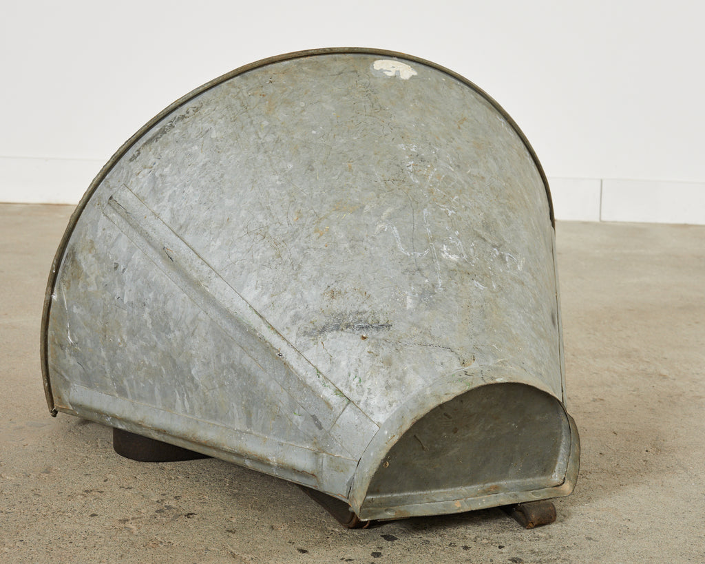 French Zinc Grape Hotte Basket Painted by Ira Yeager